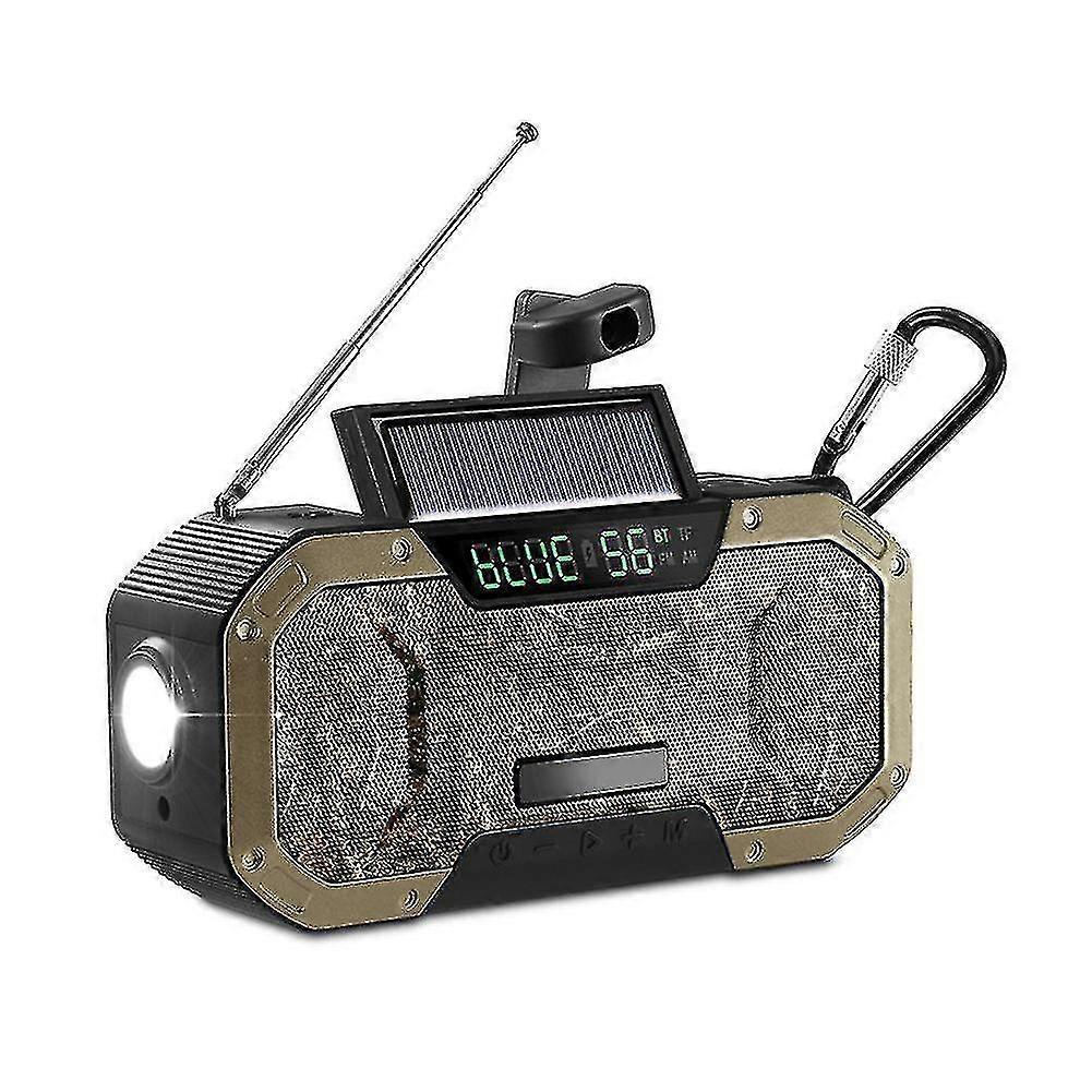Ipx5 Multifunzione Radio di emergenza manovella manuale solare portatile Am / fm / noaa Radio meteo con torcia a led Caricabatterie per telefoni cellulari Sos-style8-arancione