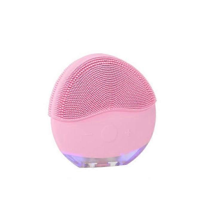 Facial cleansing device with sonic vibrations, 12 speeds, 7000rpm, waterproof, USB charging, Pink