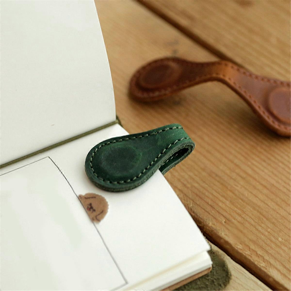 Magnetic Bookmark Engraved Inspirational Text Bookmark Holder,Leather Magnetic Bookmark Blue