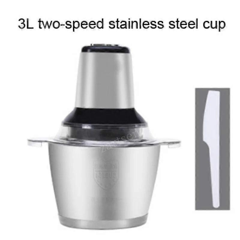 2 hastigheder 500w rustfrit stål 2l / 3l kapacitet elektrisk hakker kødkværn hakkemaskine foodprocessor slicer