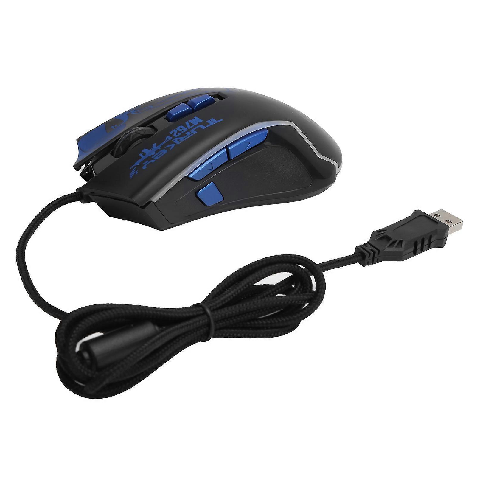 Wired Mouse RGB Lighting Effect for Gaming Office Home Computer Accessories M762Hardware Macro Blue