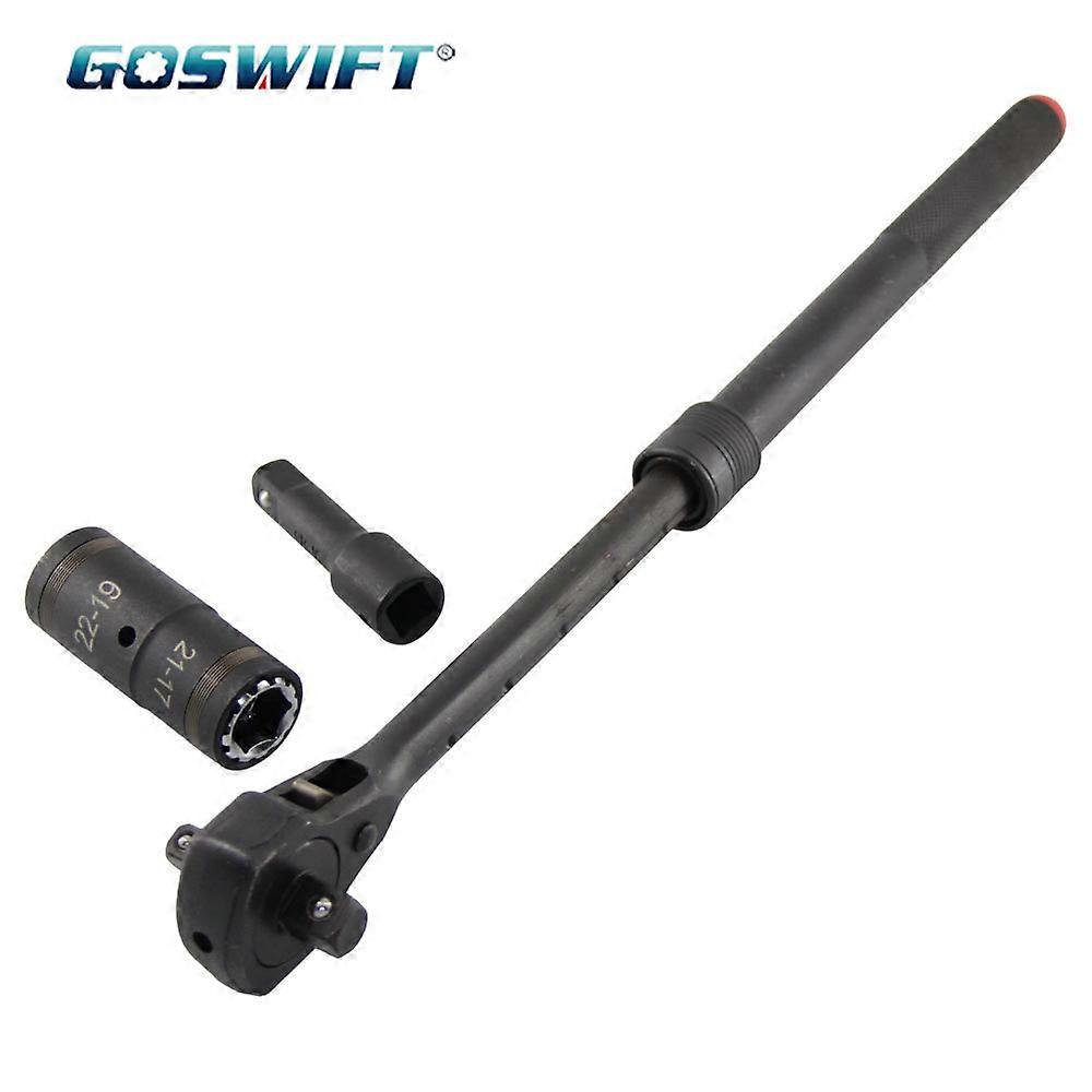 2Pcs 4-IN-1 Tire Impact Socket and Dual Head Ratchet Spanner with Hammer Function Telescopic Extendable