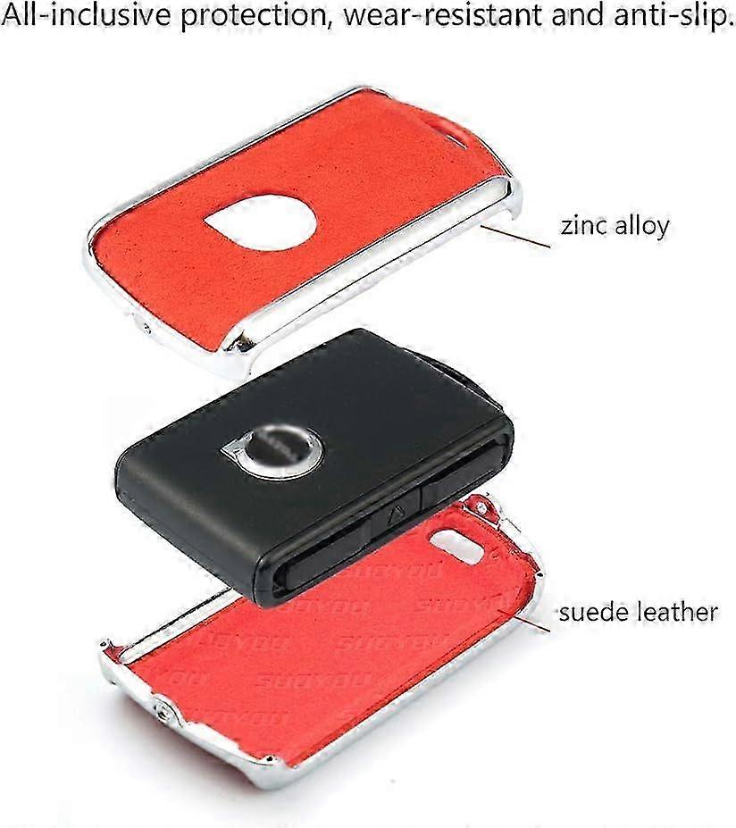 Volvo nyckelskydd för bil (svart) Nyckelskydd i zinklegering läder för Volvo