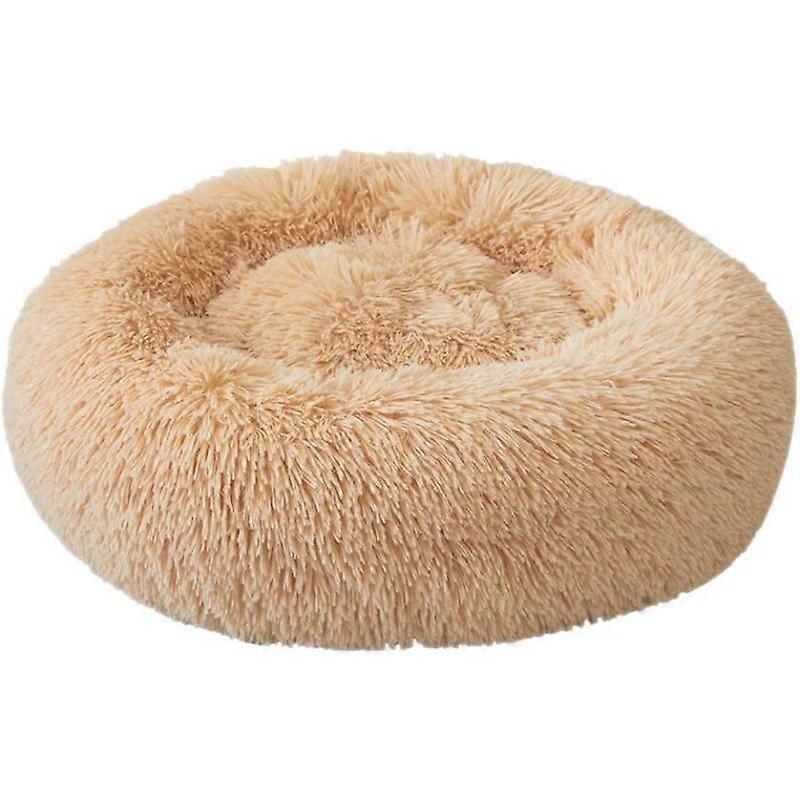 Donut shaped pet plush cat bed