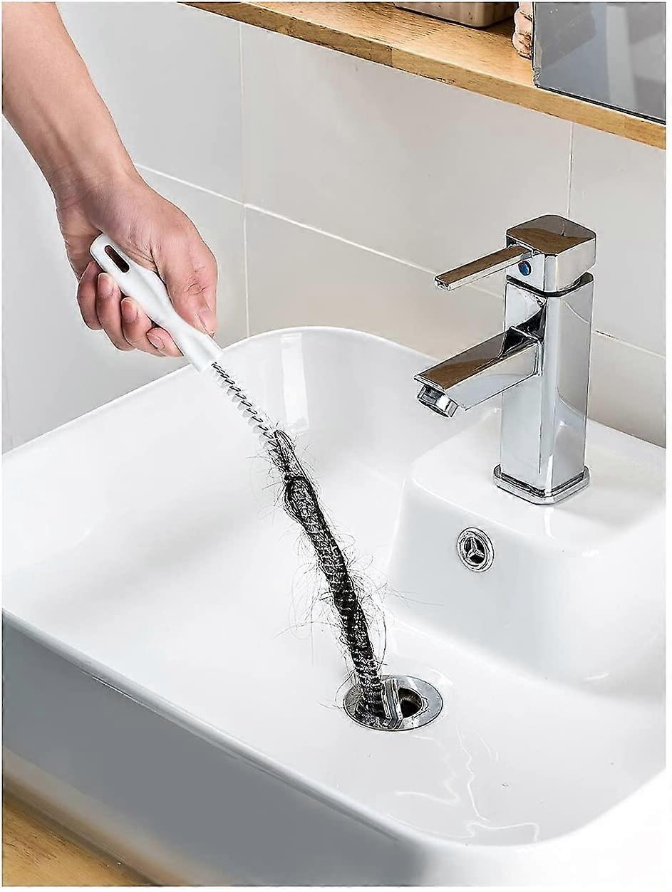 Flexible Drain Brush Elastic Hose Pipe Straw Cleaning Tube Brush with Wire Loop Handle Kitchen Drain Unblocker Cleaner Bathroom Universal Pipe Dredgin