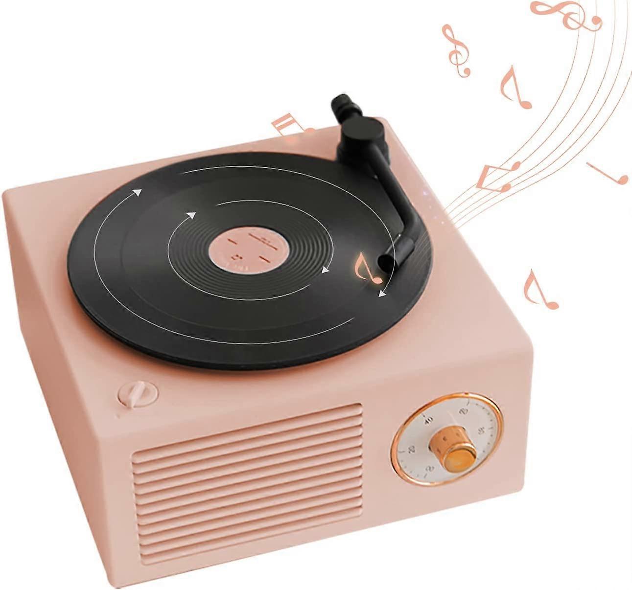 Vintage Pink Bluetooth Speakers Creative Vinyl Record Player