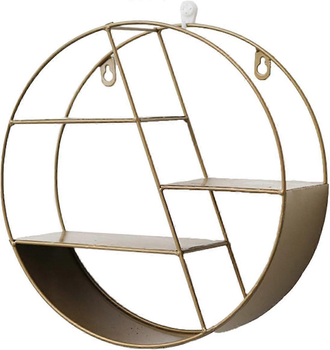 Round Wall Shelf Hanging Circular Shelf Floating Storage Shelf Circle Shelf Wall Decor for Sofa Background Wall Decoration