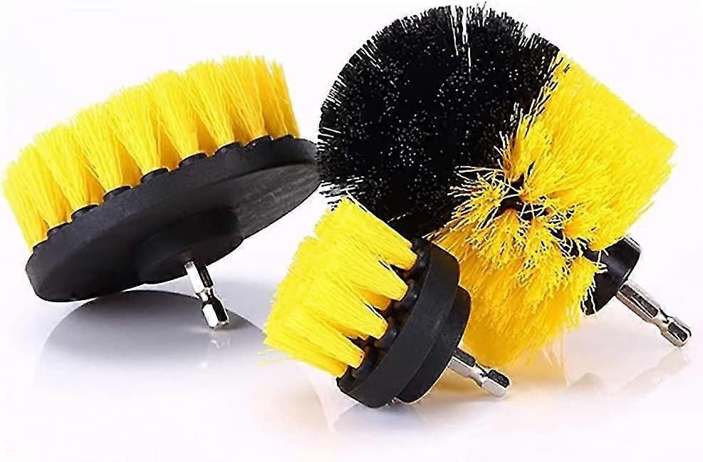 Drill Brush Attachment - Bathroom Surfaces Tub, Tile (yellow)