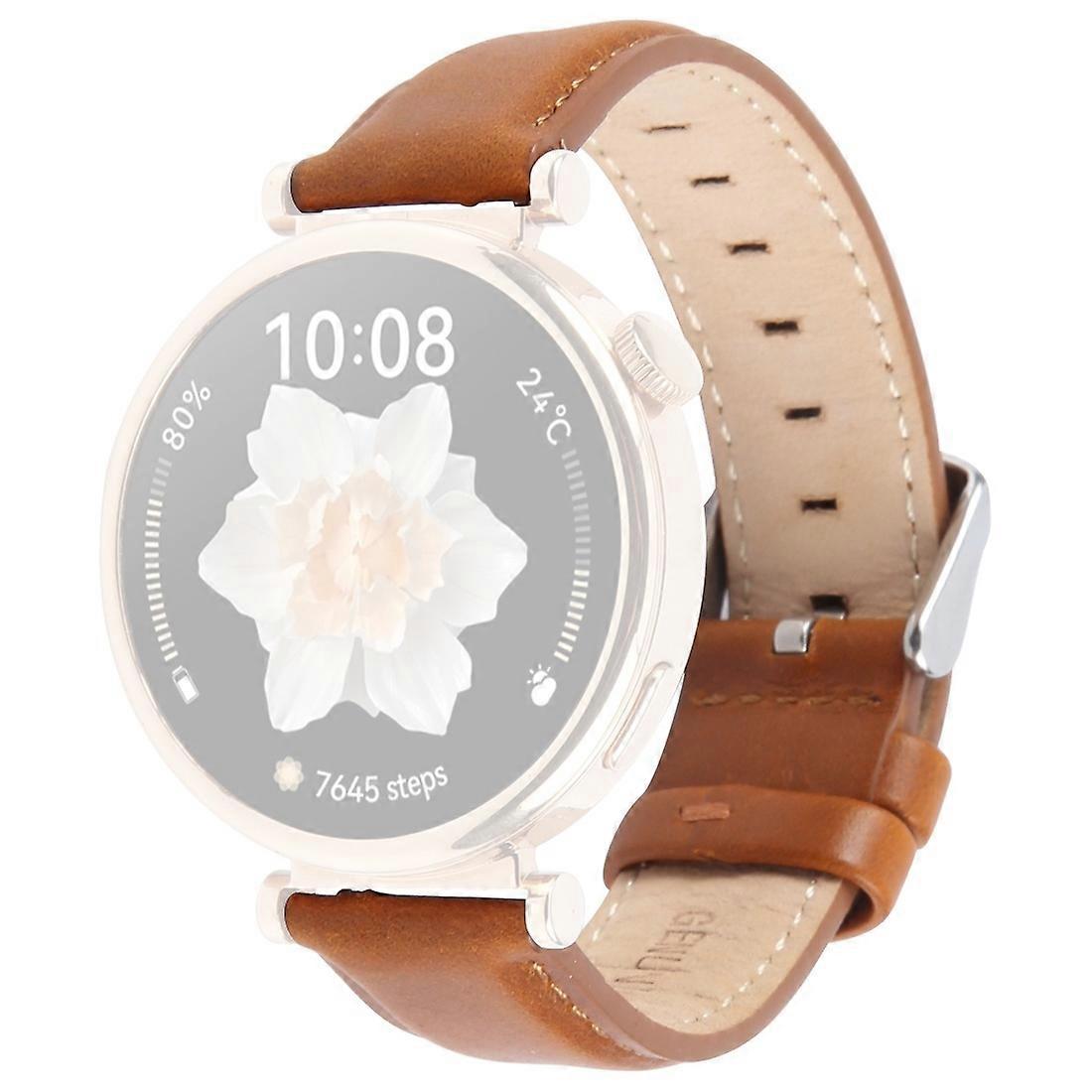 Bracelet de 20 mm pour Garmin Forerunner 165 D2 Air X10 vivoactive 5 Top Layer Cowhide Leather Watch Band -