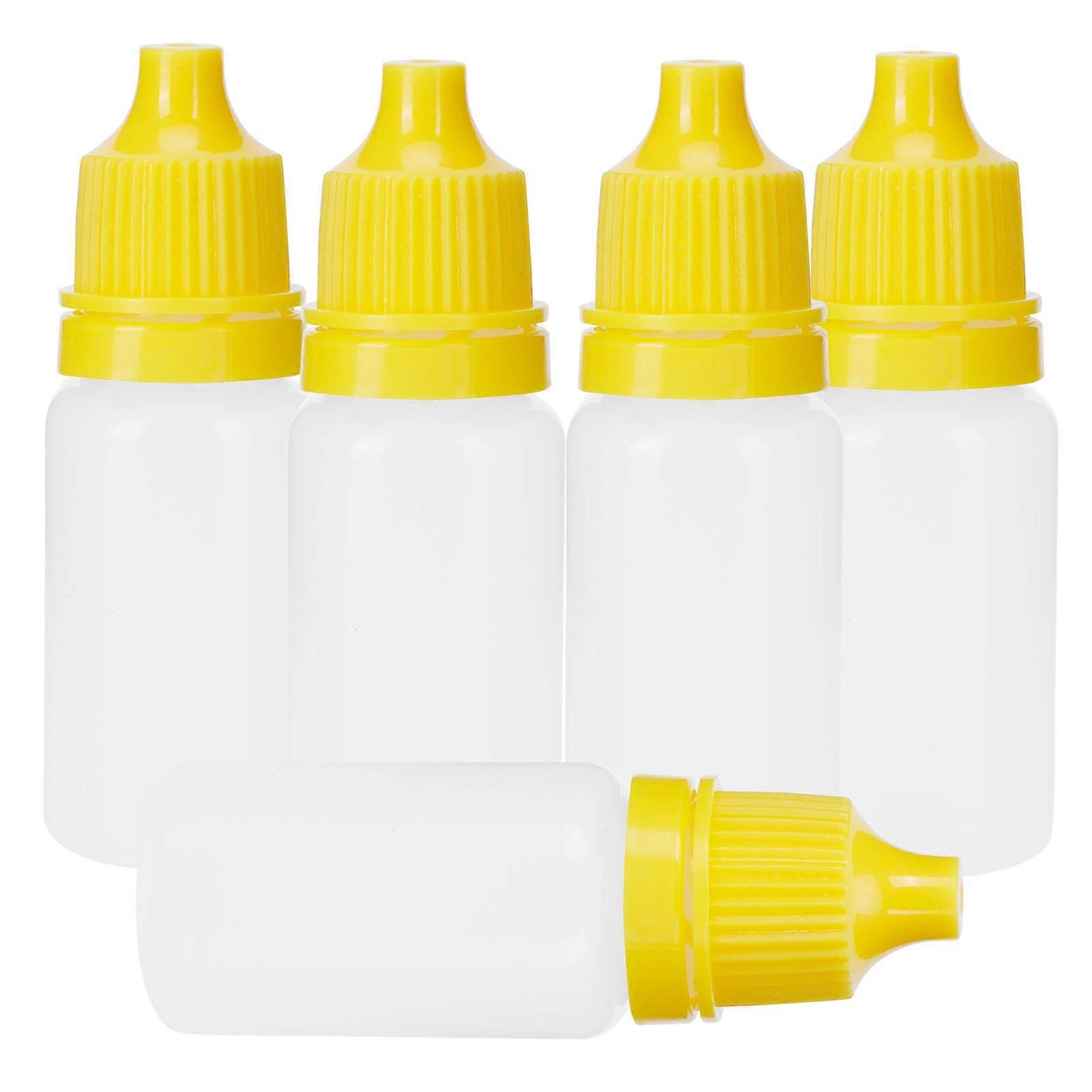 50Pcs 5ml Empty Dropper Bottles Squeezable Eye Liquid Bottle Container with Lids PlugsYellow