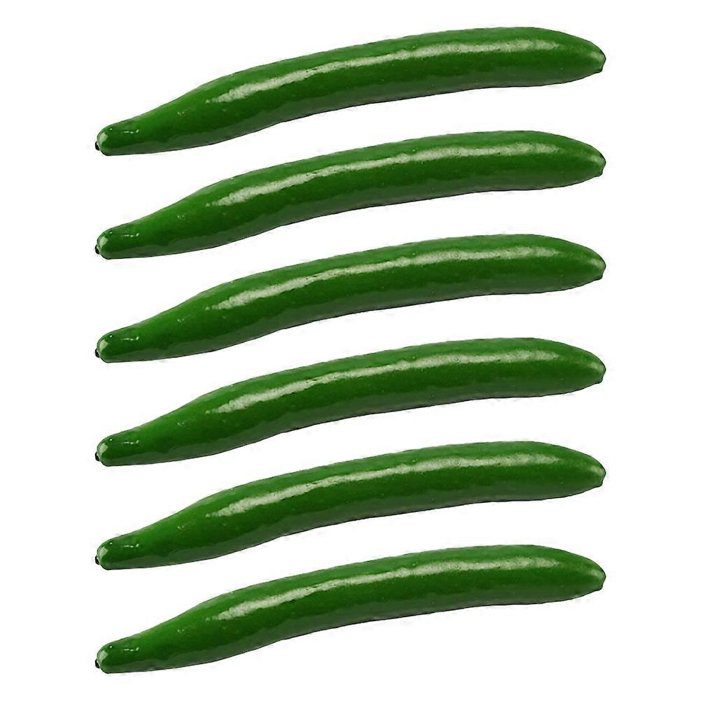 6Pcs Emulation Cucumber Models Simulation Vegetable Models Photo Props