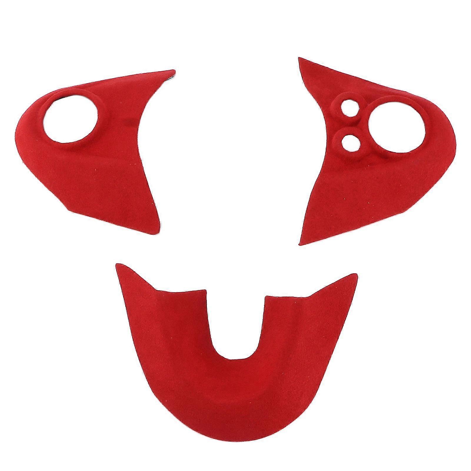 MINI F54 F55 F56 F57 F60 Red Suede Steering Wheel Trim Covers