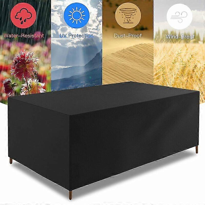 Kcasa Mbelabdeckung Langlebig Wasserfest Tisch- Und Stuhlabdeckung Fr Den Auenbereich Rechteck S (120 X 120 X 74 Cm) Schwarz S (120 X 120 X 74 Cm)Aesp