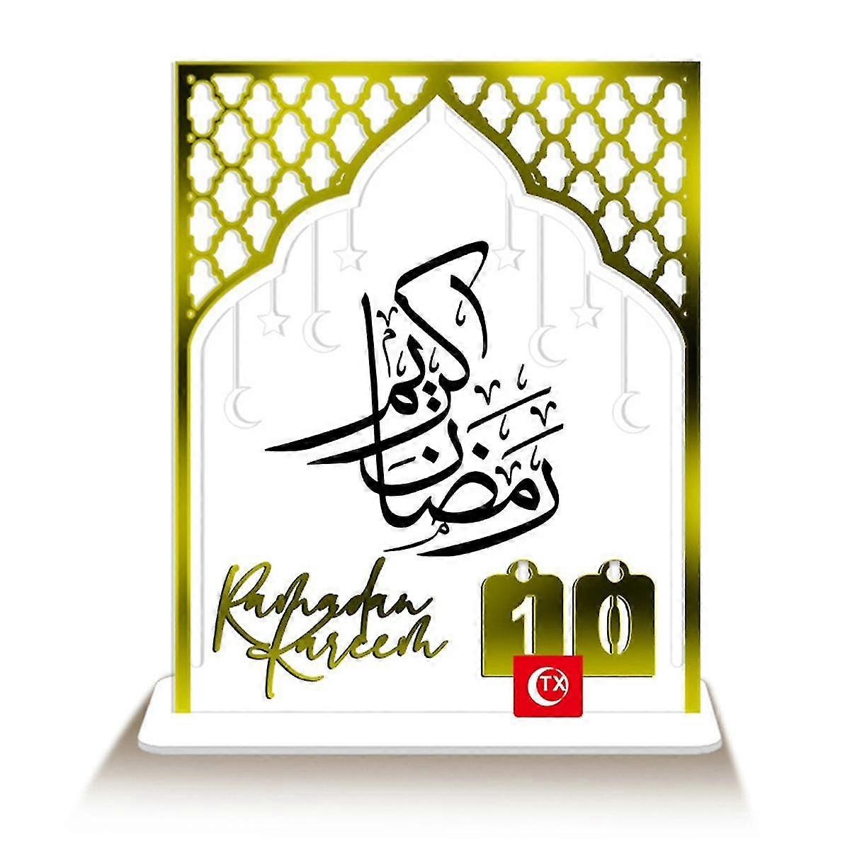 אקריליק רמדאן ספירה לאחור לוח שנה יום הרמדאן -לוח שנה עיד מובארק ספירה לאחור לוחות שנה שולחניים