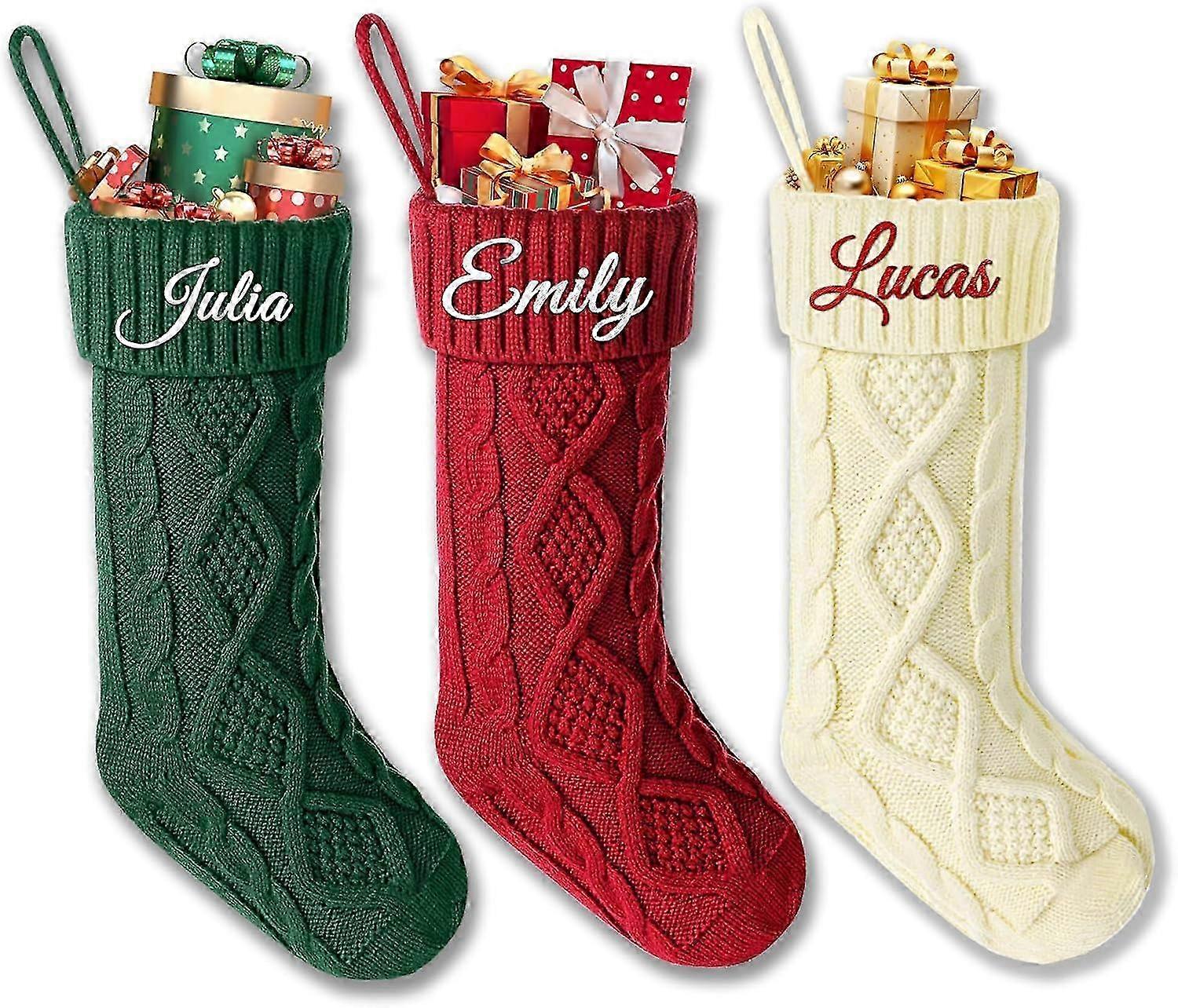 Personalized Christmas Stockings, Custom Christmas Stockings with Names, 18