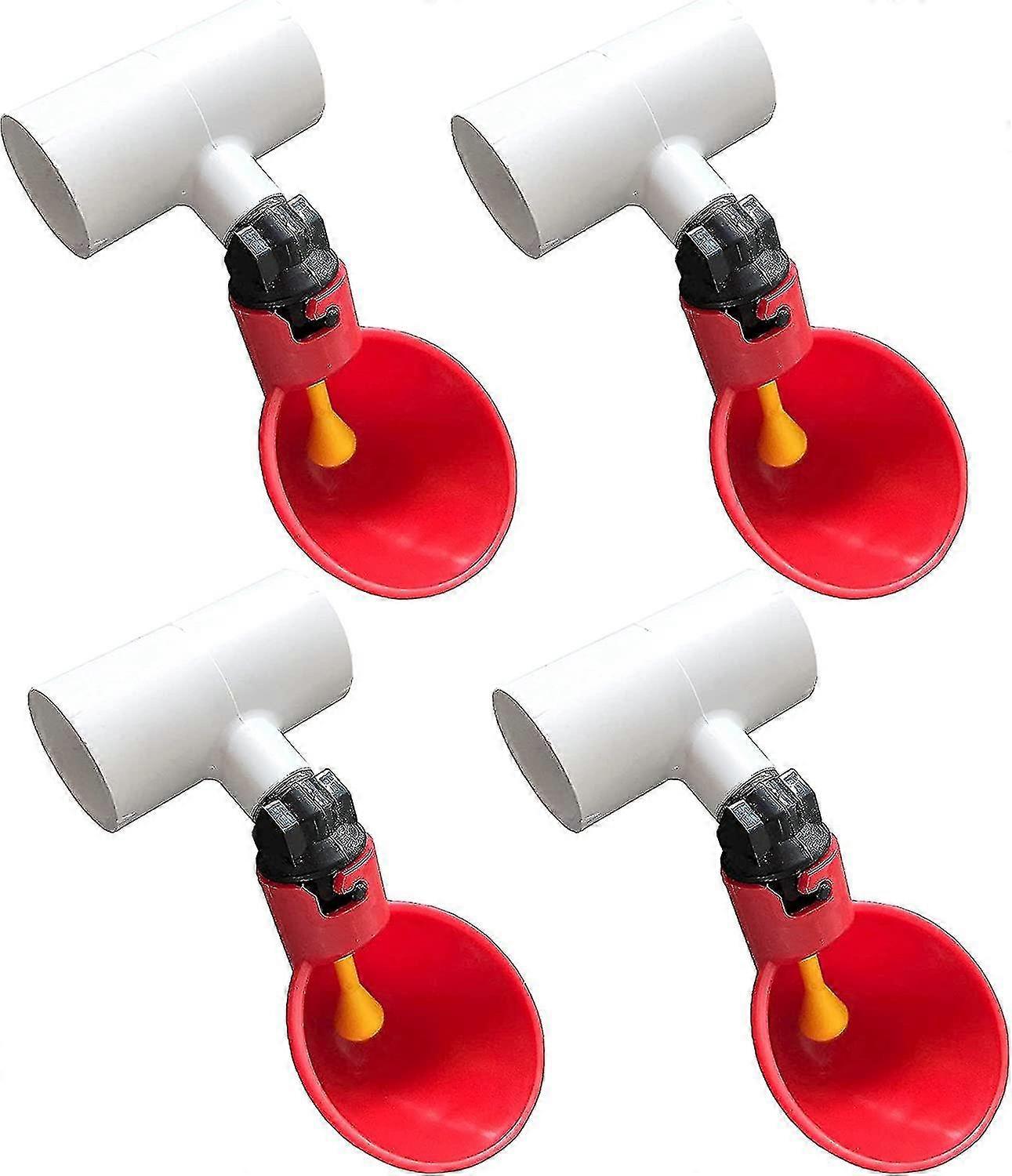 Chicken Waterer Cups, Pack Of 4 Chicken Waterer Pvc Tee Fittings