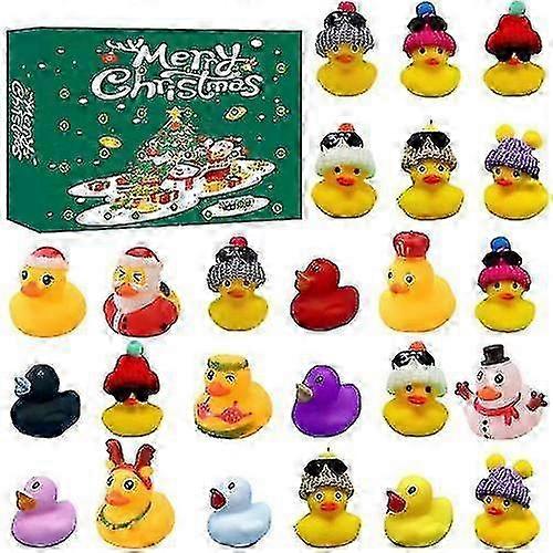 24グリッドクリスマスアドベントカレンダーブラインドボックスラバーアヒルおもちゃキッズクリスマスギフト-C167