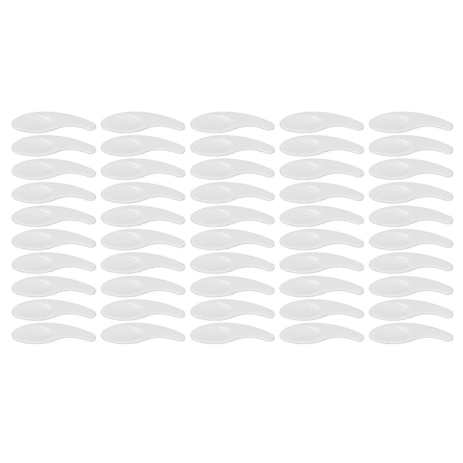 Facial Cream Spatula 50pcs Washable Reusable Cosmetic Spoon Curved Shape for Nail Glue