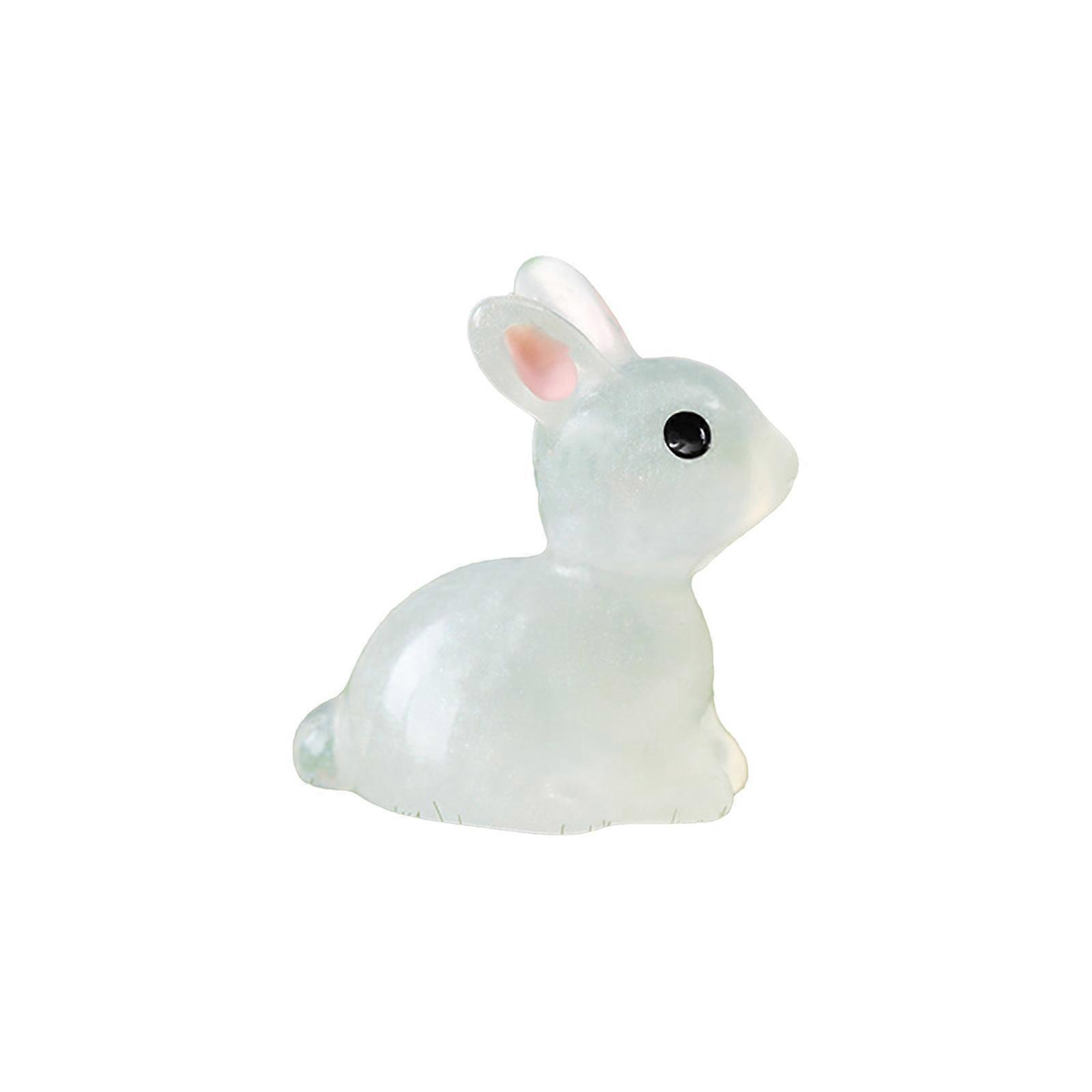 10pcs/Set Mini Luminous Rabbit,Creative Easter Bunny Micro-Landscape Ornaments Resin Craft For Gift