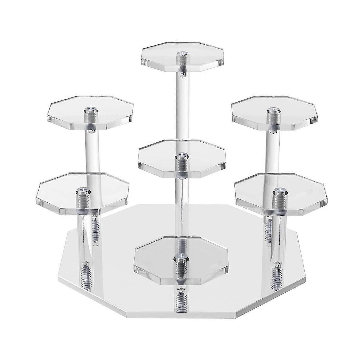 Acrylic Risers Display Stand,7Tier Perfume Organizer and Cupcake Stand,Storage Display Stand for Collectibles and Crafts