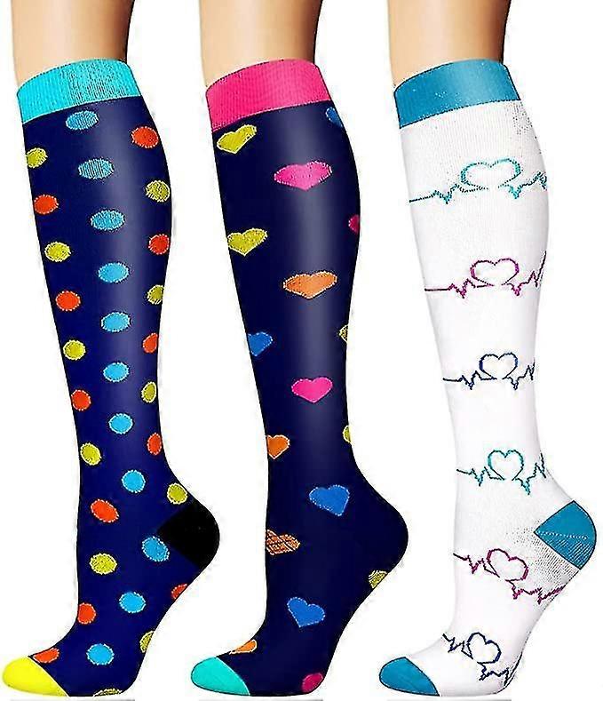 3 Pack Sports Compression Socks, Sports Compression Socks, Multiple Colorsl/xl