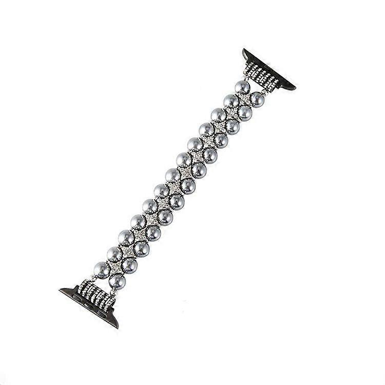 Artificial Elastic Stretch Diamond Jewelry Bracelet Replacement Strap for Women Girls, Beaded Bracelet Compatible with Apple Watch Strap 38/40/41mm