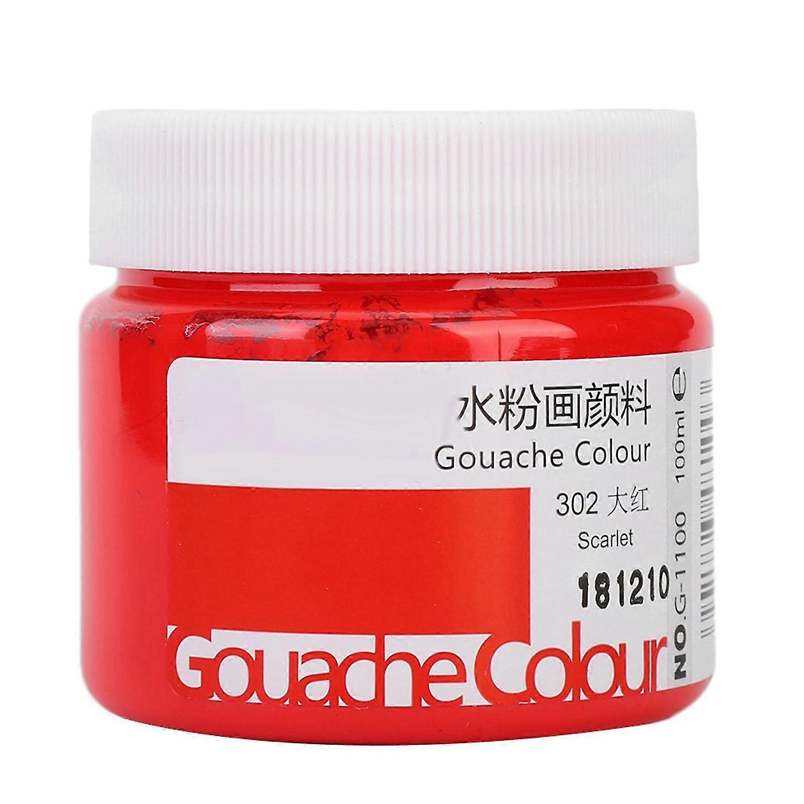 100 مل طلاء مائي ملون غواش صبغة لوازم الرسم الفني للطلاب (أحمر)