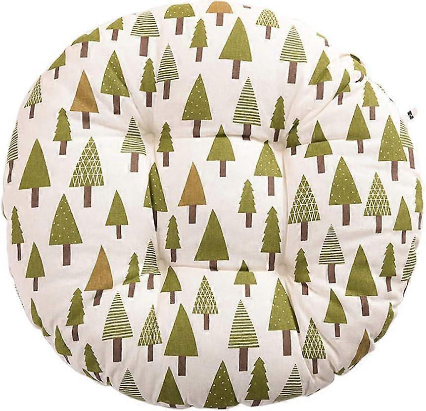 Chair cushion, round, seat cushion, flower pattern, animal print, seat cushion for outdoor, garden, balcony, 40 cm, cotton and linen, pine