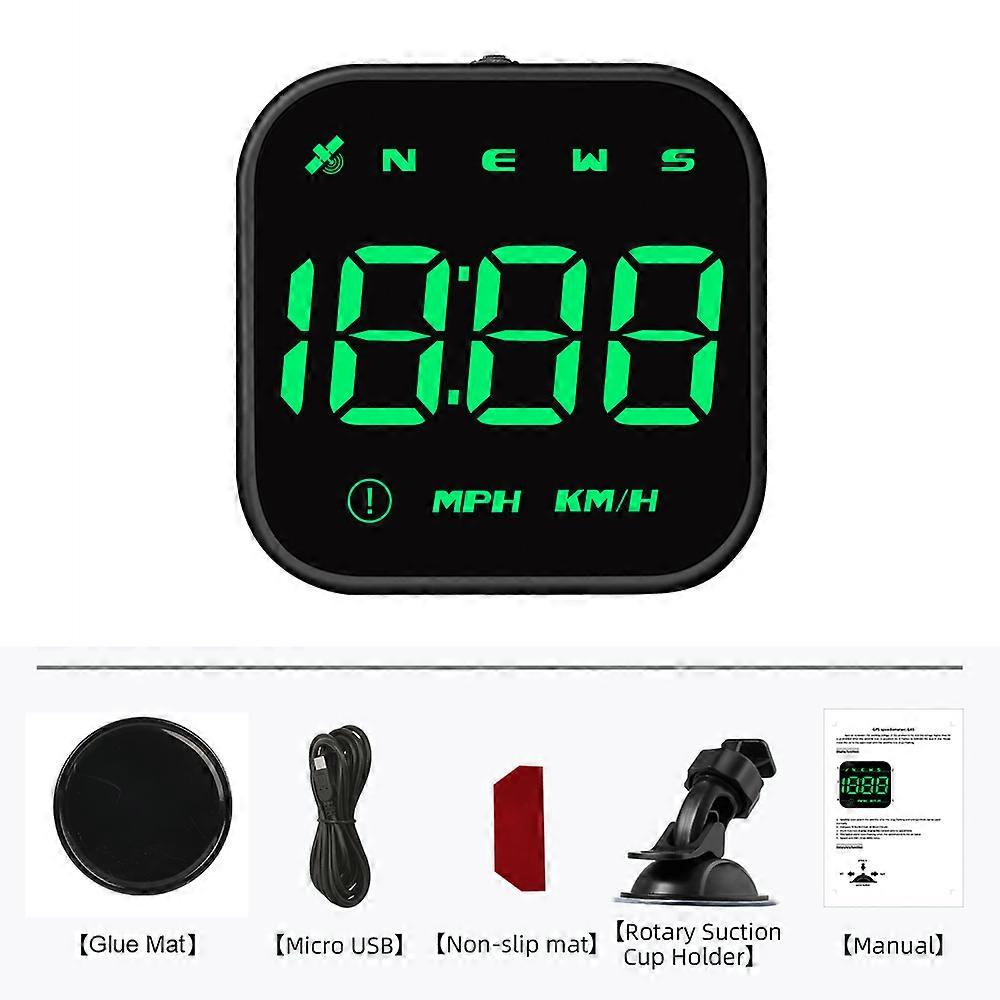 Overspeed Alarm LED HUD Car Head Up Display G4S Speedometer Fatigue Driving Reminder With GPS Compass USB Powered 2.5 Inch
