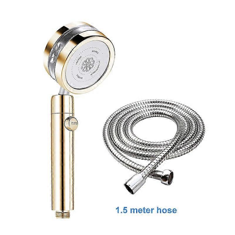 ZhangJi Bathroom Double Panel Shower Head Spiral Water Flow with One Key Stop  Turbocharged Propeller Driven Water Saving Shower