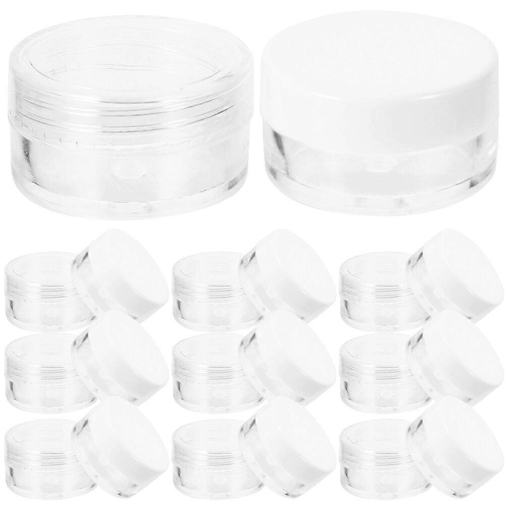 24pcs Empty Plastic Lidded Cream Jars Empty Facial Cream Dispenser Travel Cream Containers