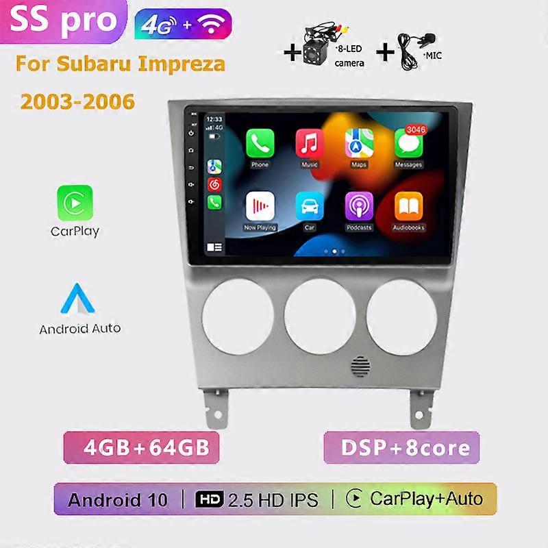 2DIN no DVD car radio Android multimedia player Auto carplay GPS navigation For Subaru Impreza GD GG 2003 2004 2005 2006