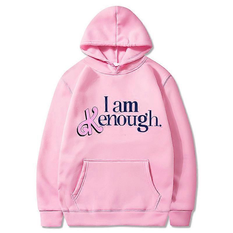 Suéter com Capuz e Letras I Am Kenough para Homens e Mulheres com Capuz