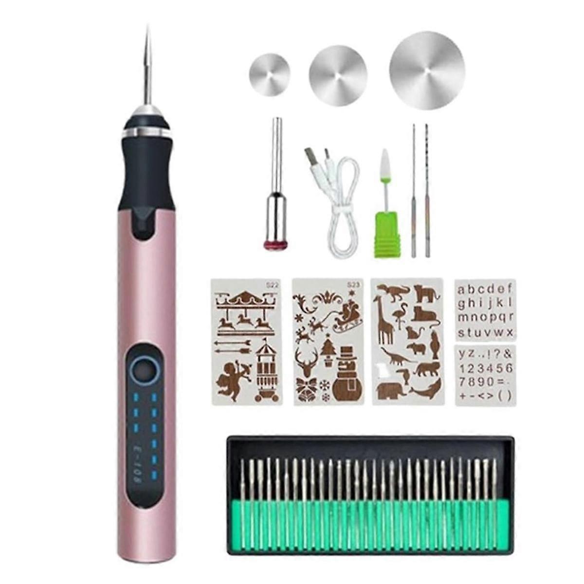 Engraving Pen, Engraving Pen for Metal, Wood, Glass and Plastic, Professional Engraving Pen Kit Engraving Tool Pink
