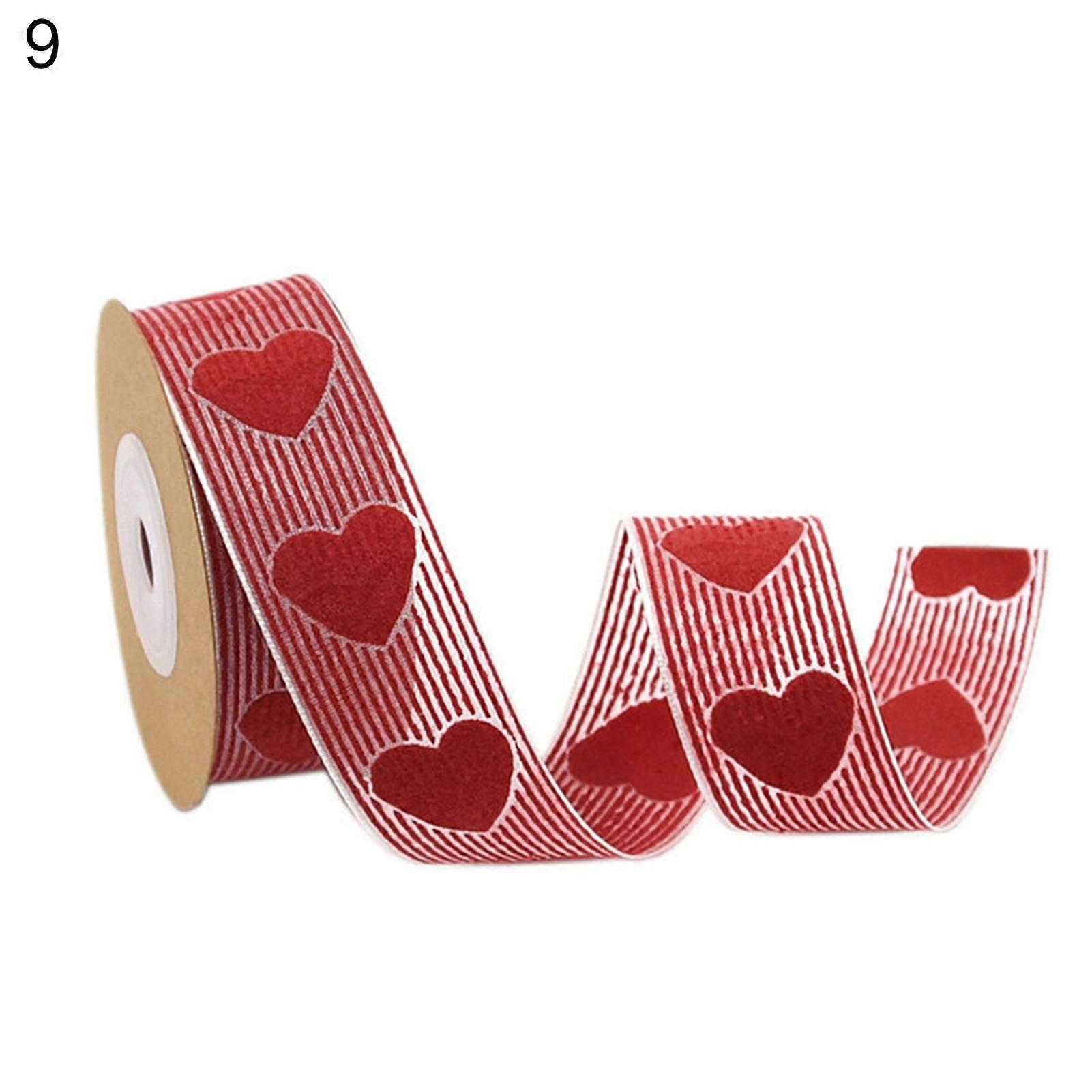 1 Roll Beautiful Valentine's Day Style Ribbon Decor Romantic Eye-catching Polyester Gift Ribbon for Home Qinhai