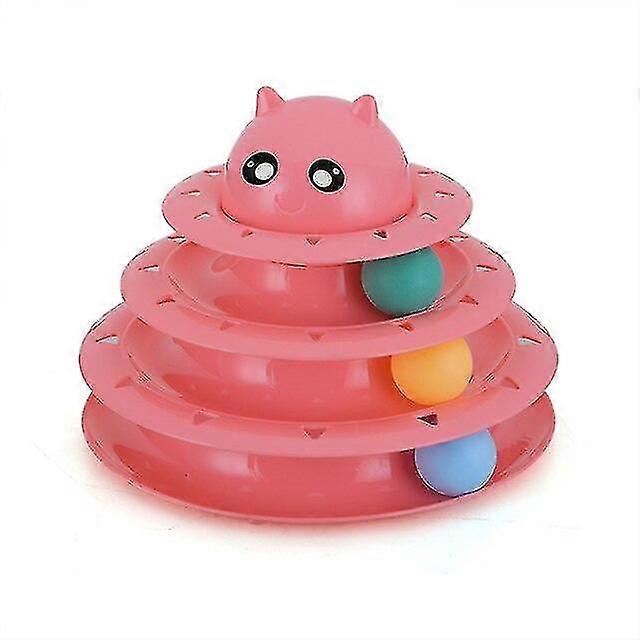 Cat Toy Roller 3-level Turntable Cat Toy Ball With Three Colorful Balls Interactive Kitten Fun Mental Physical Exercise