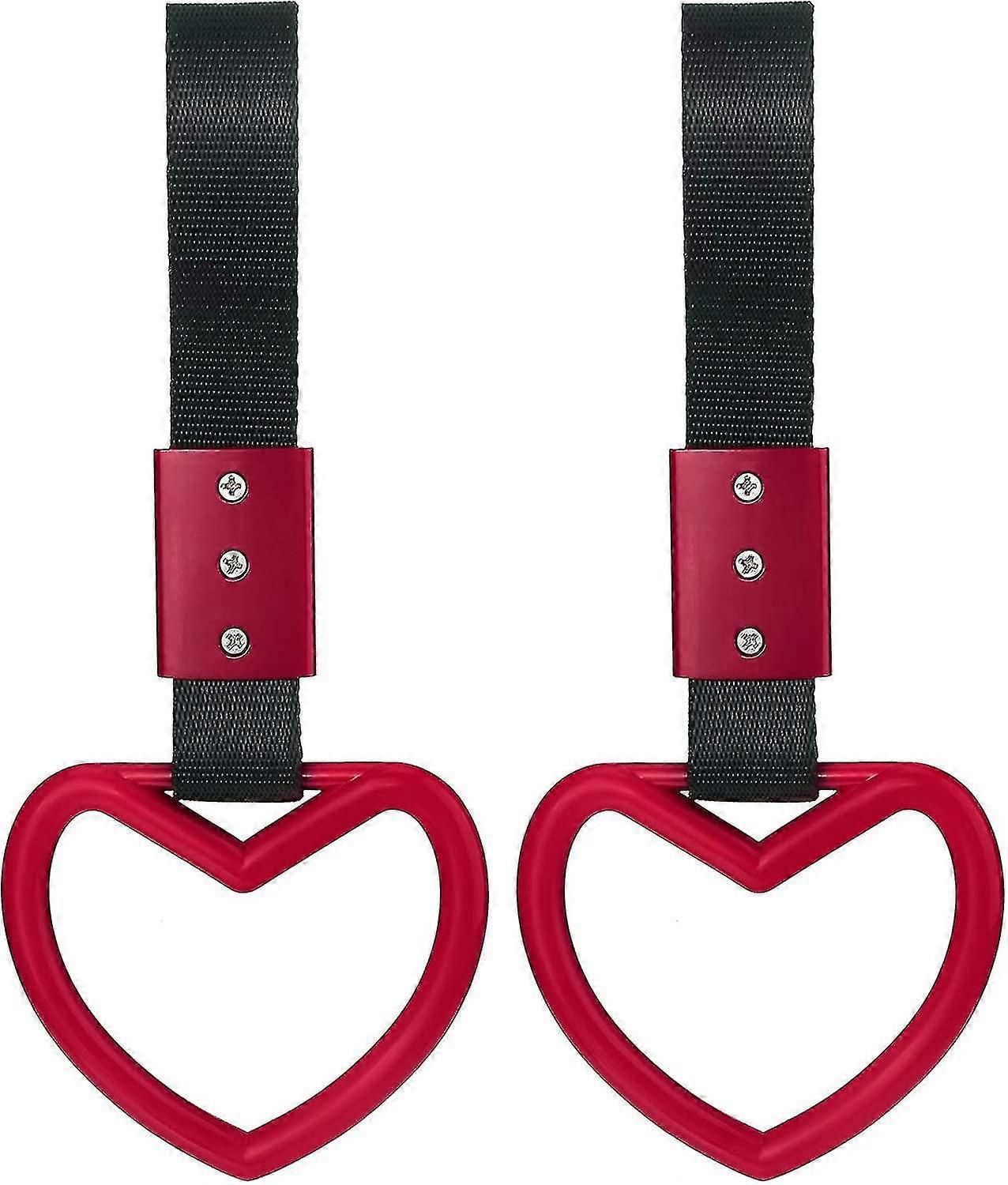 2 pièces Jdm Tsurikawa Anneaux en forme de cœur Poignée de voiture Sangles Drift Charm Pare-chocs arrière Anneau d’avertissement Anneau Décor Métro Bus Tsurikawa Broken Heart Handle For Ca