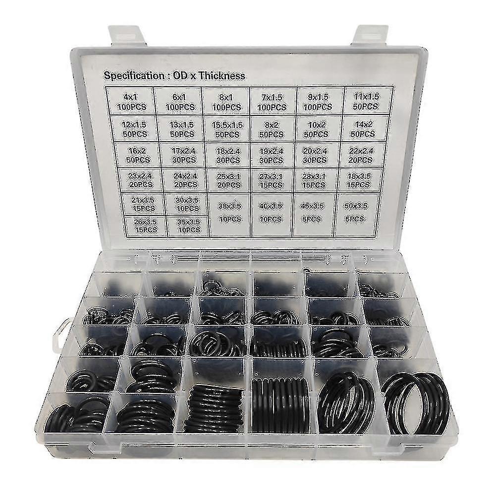 1225pcs gummi O Ring Kit O Ringer sortiment Kit Sett Ing Nbr O-ring sortiment O