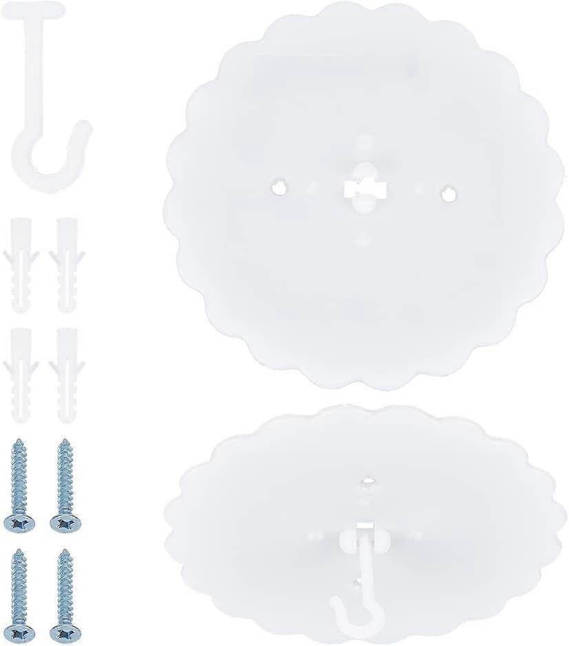 2 Sets 18cm Mosquito Net Ceiling Hook Canopy Hooks Flower Shape Plastic Heavy Duty Wall Mounted Dome Bed Ceiling Hangers Easy Install Mosquito Net Nai