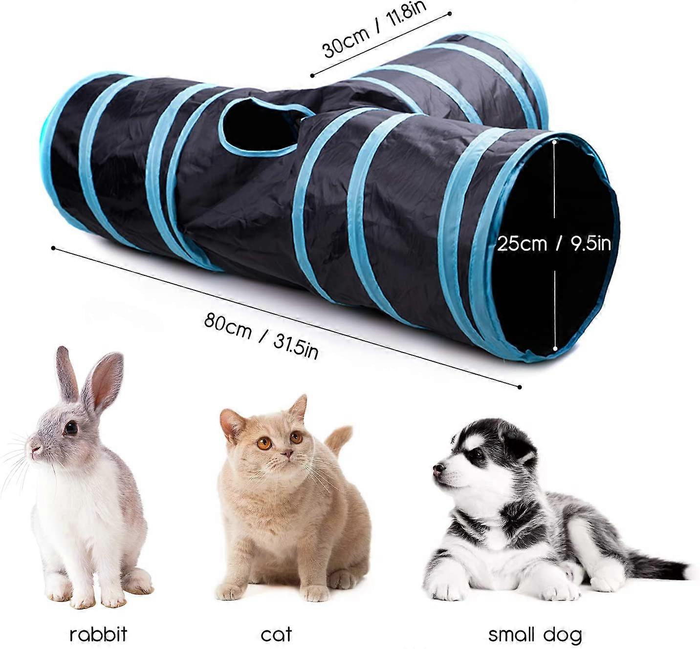 Cat Toy 3-Way Bendable Pipe, Rabbit Tunnel, Suitable for Cats, Puppies, Rabbits, Guinea Pigs, Pet Toys