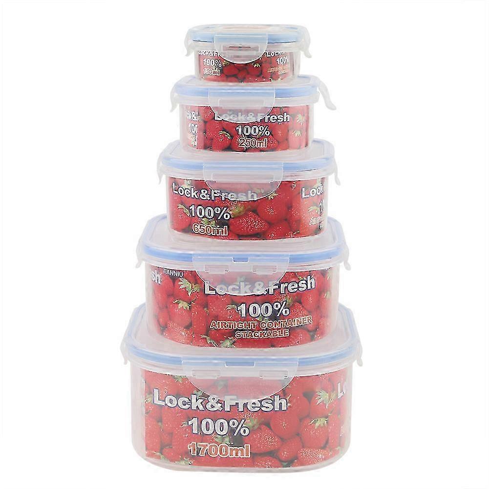 5pcs Plastic Kitchen Fridge Square Storage Box Refrigerator Food Storage Organizer