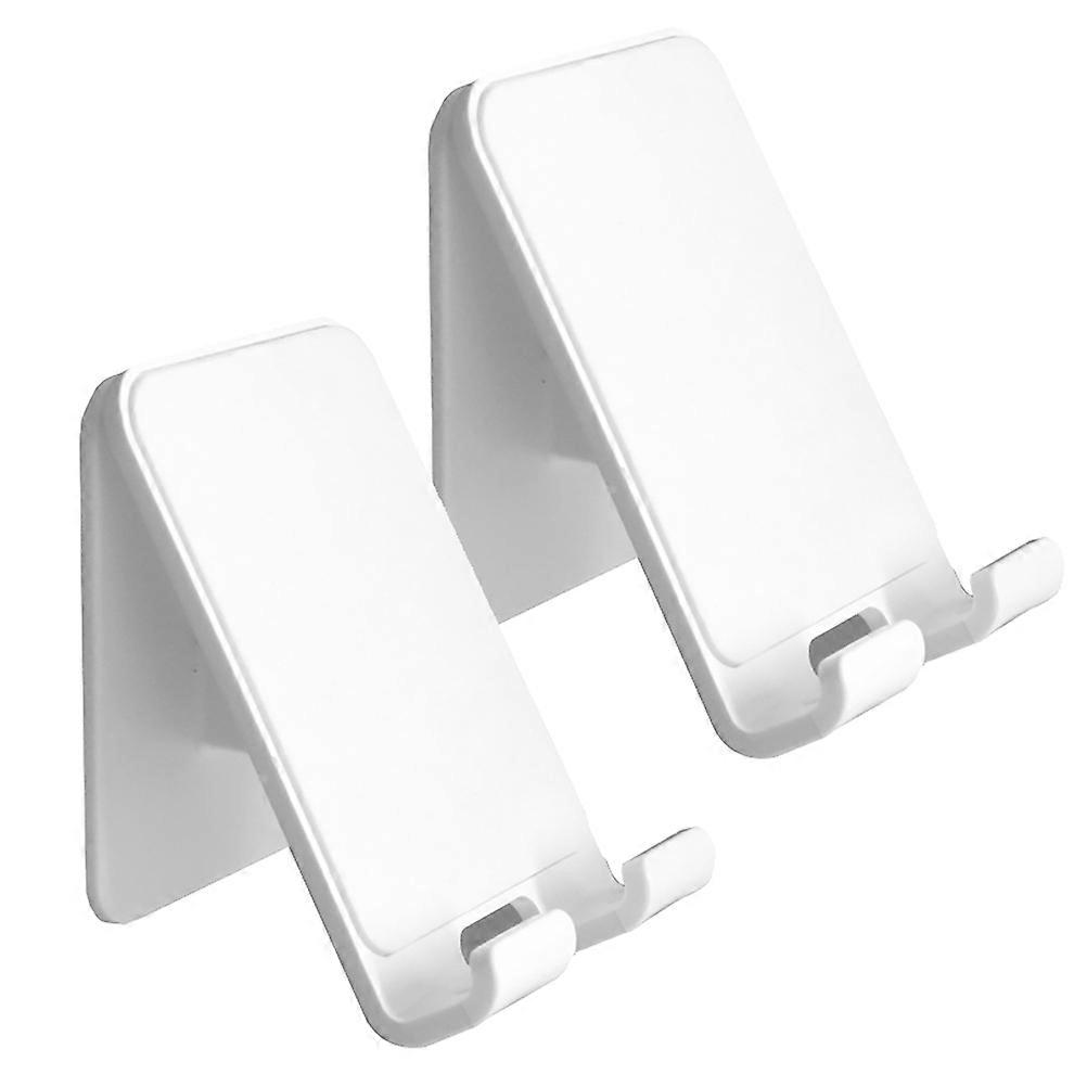 2 Pcs Nonslip Chic Phone Supports Creative Practical Storage Racks (White)