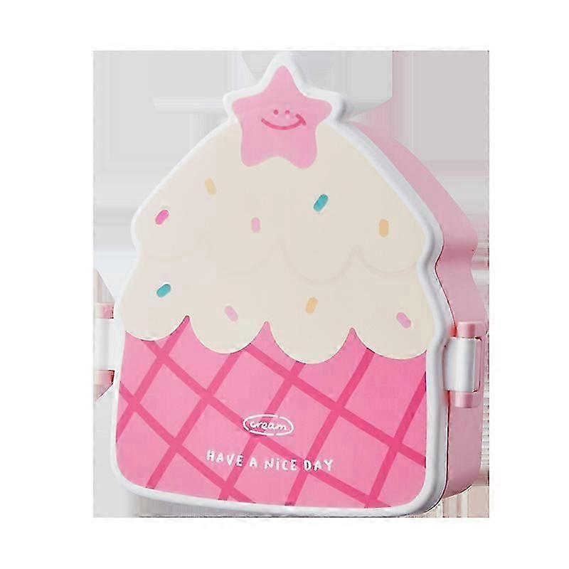 Creative cake shaped lunch box, children's compartment with lid, portable bento box, student light fruit box