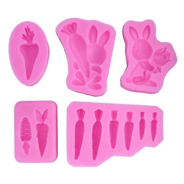 5pcs Easter Moulds Easter Egg Mould Easter Silicone Chocolate Mould Baking Moulds