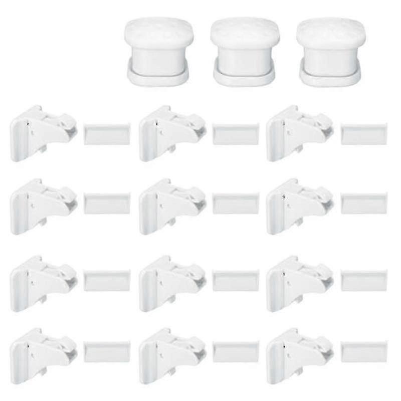 30 Pcs Magnetic Cabinet Drawer Cupboard Lock Kids Child Proof KitScvvd