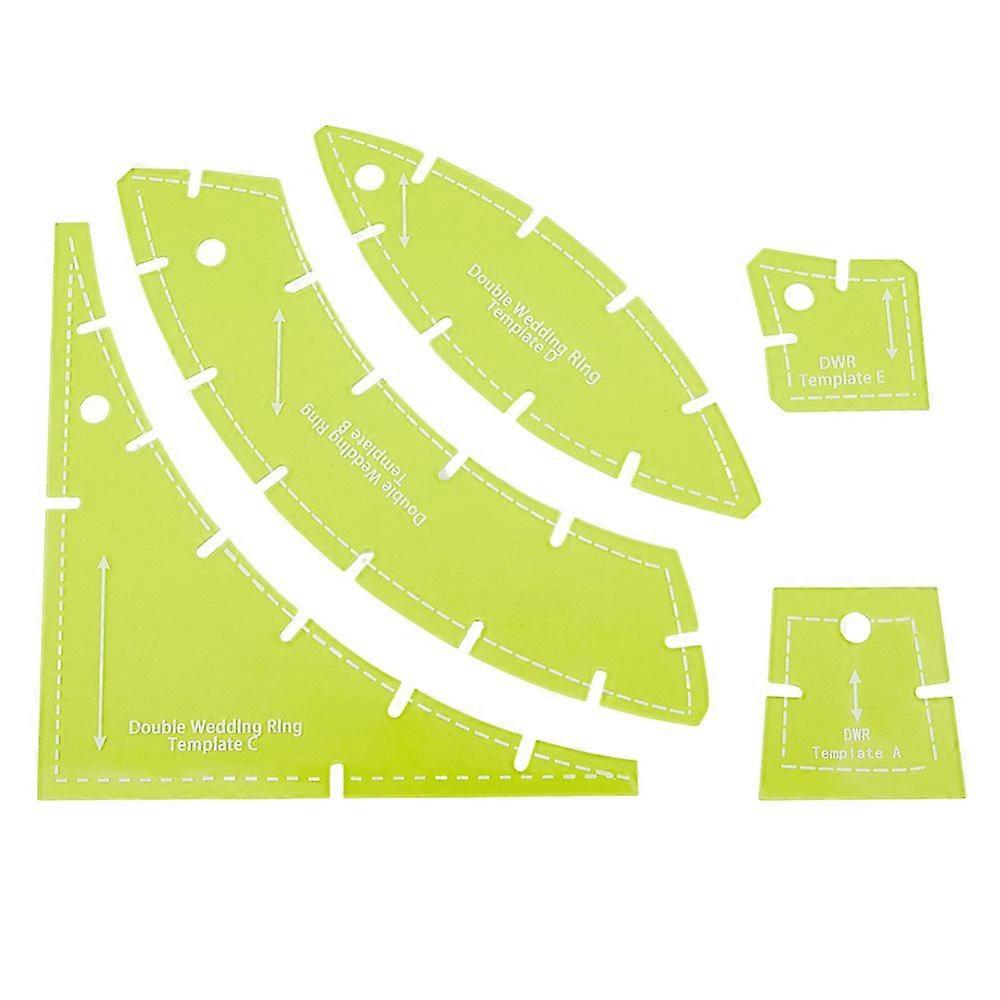 5 pcs acrylique patchwork modèle kit éventail/oeil de cheval/triangle vert jaune 55x55x2.5mm