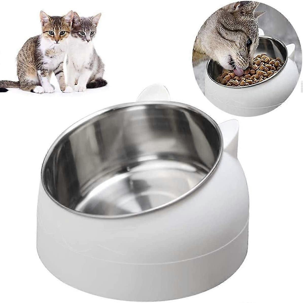 Gam Pour Chat En Acier Inoxydable Antidrapant Avec Deux Couches De Mchoire Incline - Capacit : 400 Ml (monomre),8550