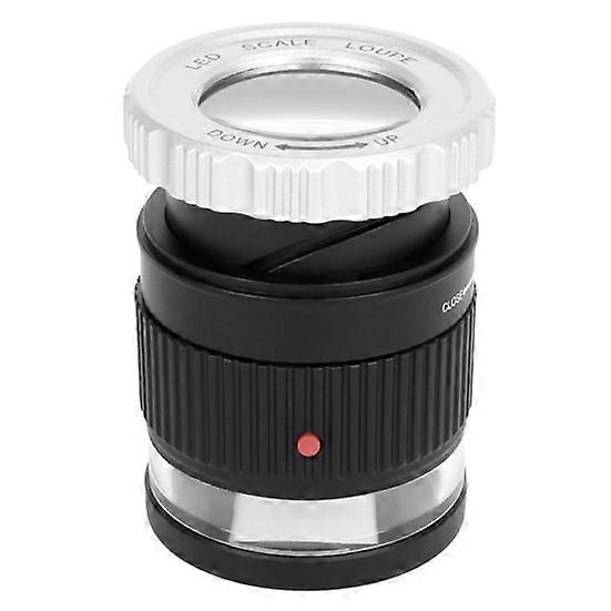30X Lens Cylindrical Magnifier Magnifying Glass Jewelry Loupe with LED Light