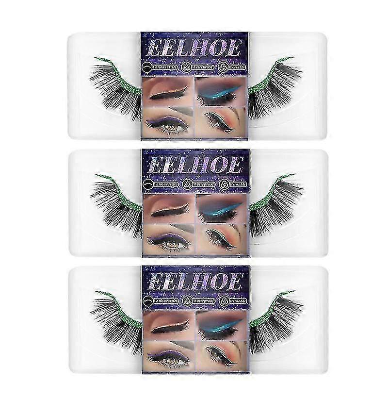 Eelhoe Eyelashes Eyeliner Self-adhesive False Eyelashes Soft Natural Curly Thick False Eyelashes Eyeliner