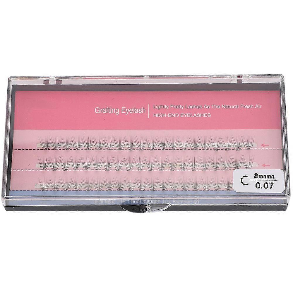 60pcs Individual False Eyelashes Cluster 0.07mm False Lashes Extension Tool8mm